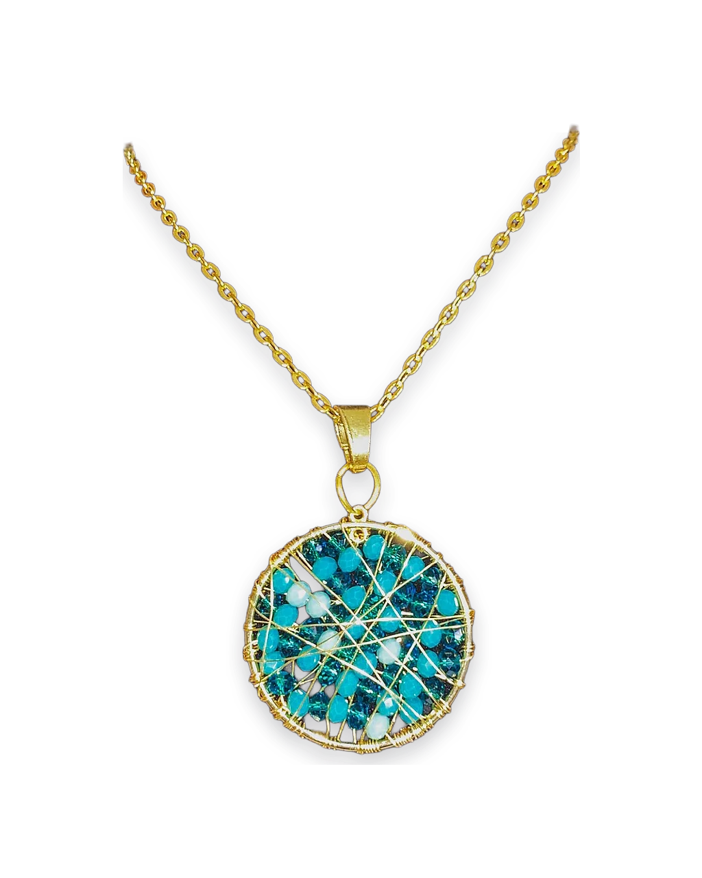 Collar mandala turquesa